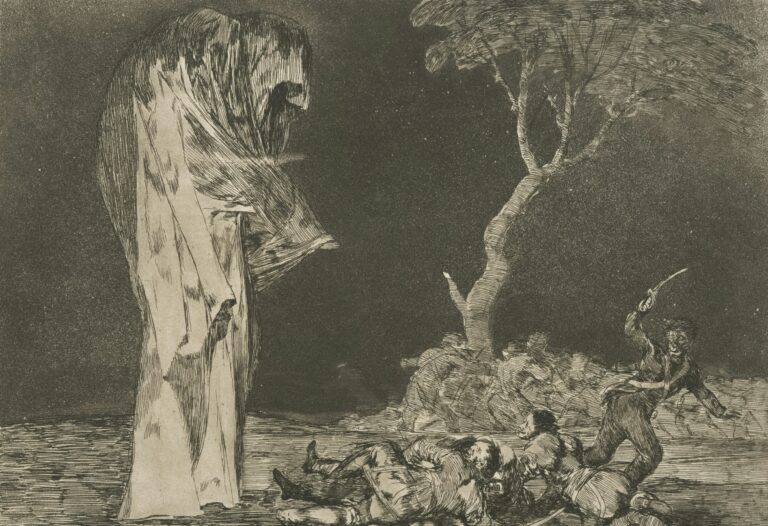 Francisco Goya, Disparate de miedo (Fearful folly), ca. 1816–19; public domain via NYPL.